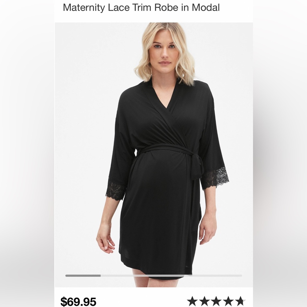Maternity modal lace robe
